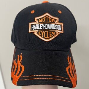 Classic Harley-Davidson Black and Orange Cap